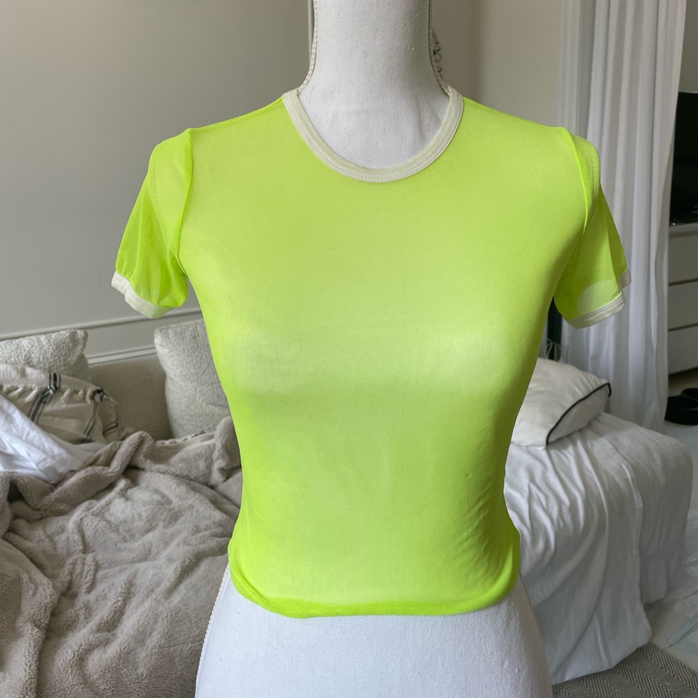 Neon Yellow sheer top